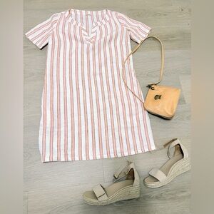 Massimo Alba 100% Linen Dress Made in Italy Minimalist Luxury Striped Dress